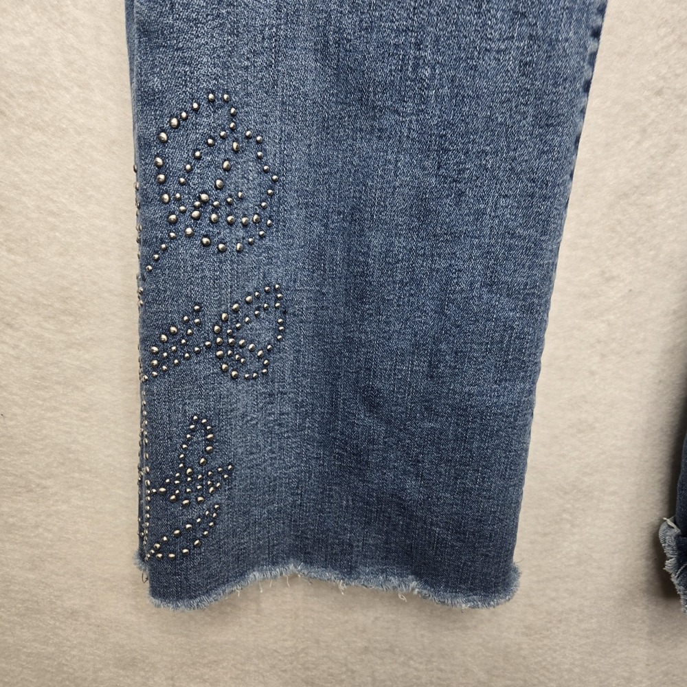 Lucky Brand Jeans Legend ‎ Womens Sz 14/32R Stevie High Rise  Flare Distressed - Picture 3 of 16
